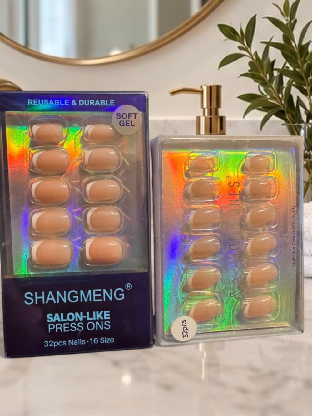 Soft Gel Salon-Like Press On Nails - 2 sets of 32pc